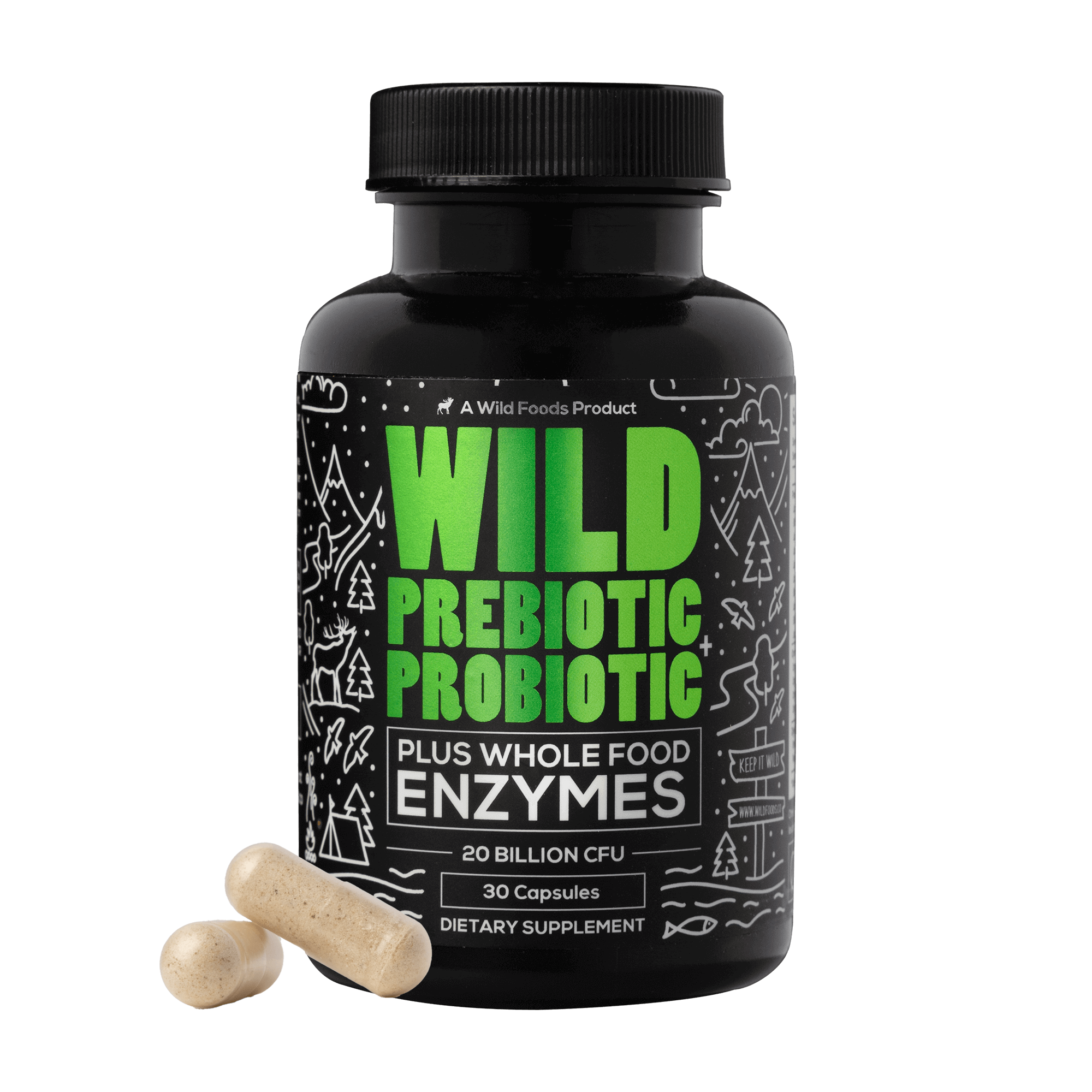 Wild Prebiotic & Probiotic with Digestive Enzymes, Case of 10