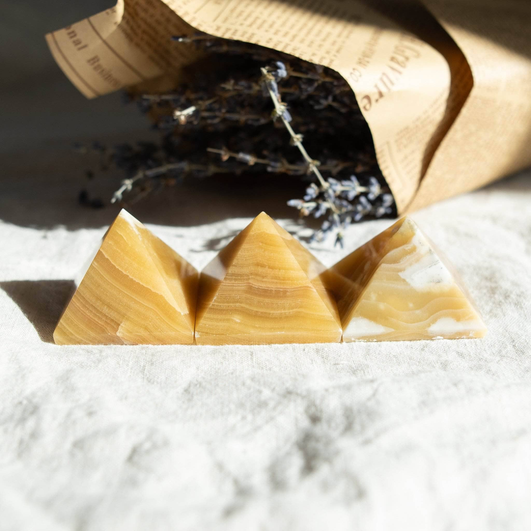 Yellow Calcite Pyramid