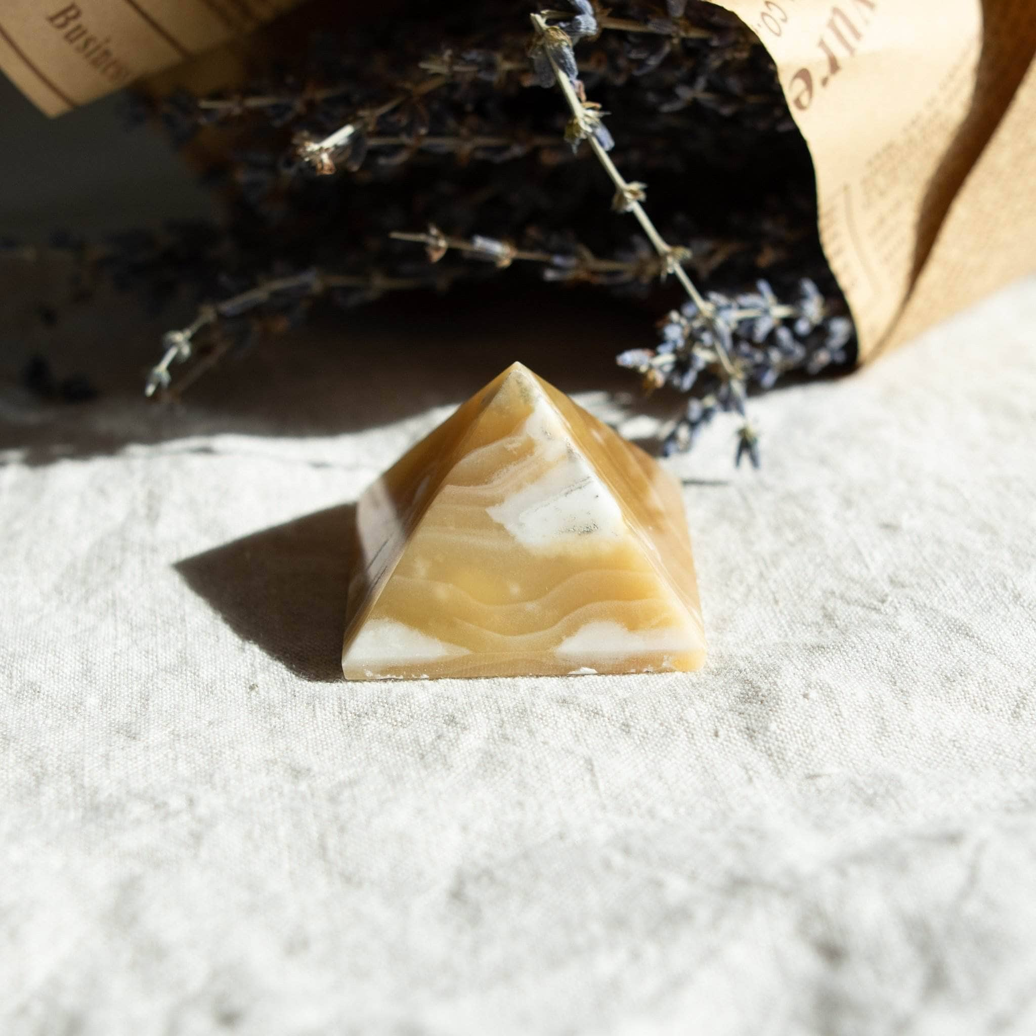 Yellow Calcite Pyramid