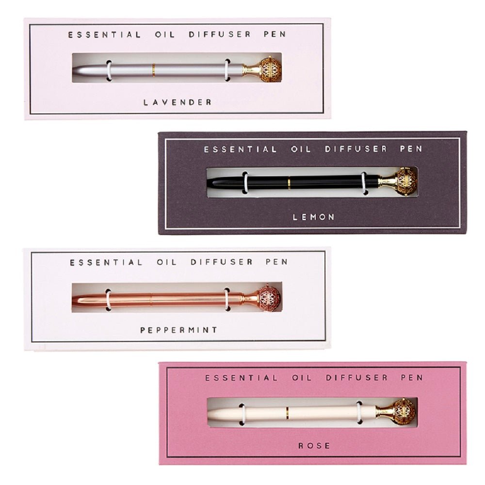 Essential Oil Diffuser Pen in Lavender | Includes 1 ml of Essential Oil and 2 Lava Beads | Refillable