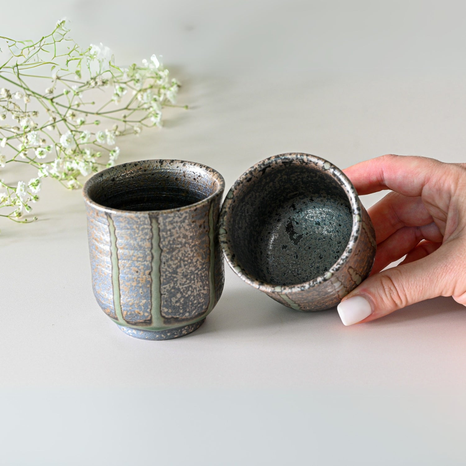 Japanese Kyusu Set - Teapot with Filters (230ml) and Two Cups by Aprika Life