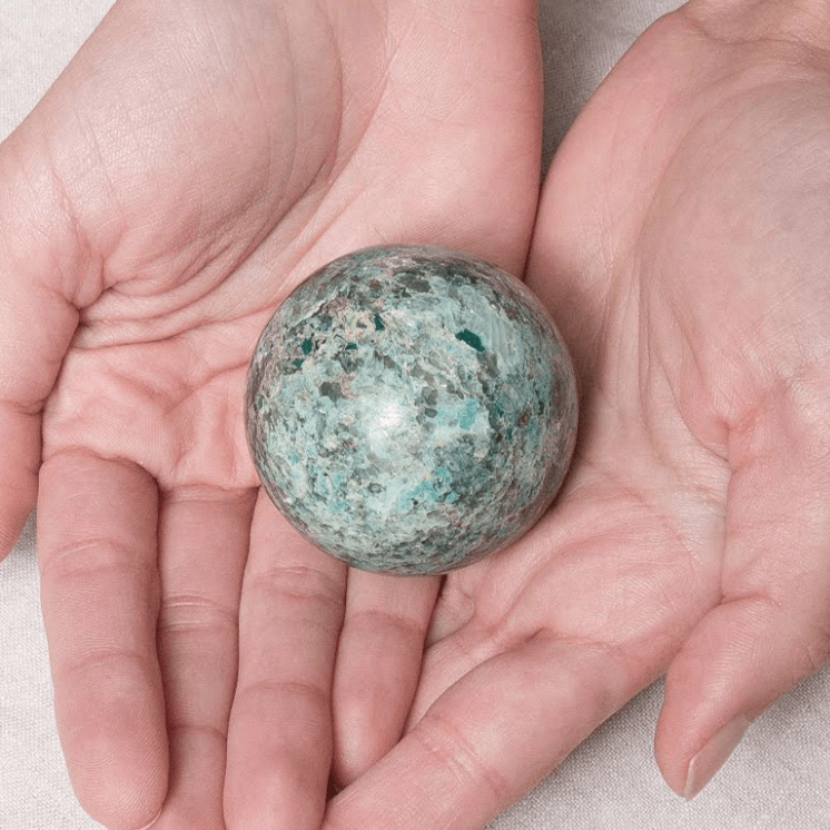 Chrysocolla Sphere with Tripod