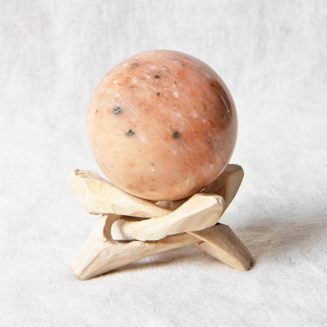 Orange Calcite Sphere with Tripod