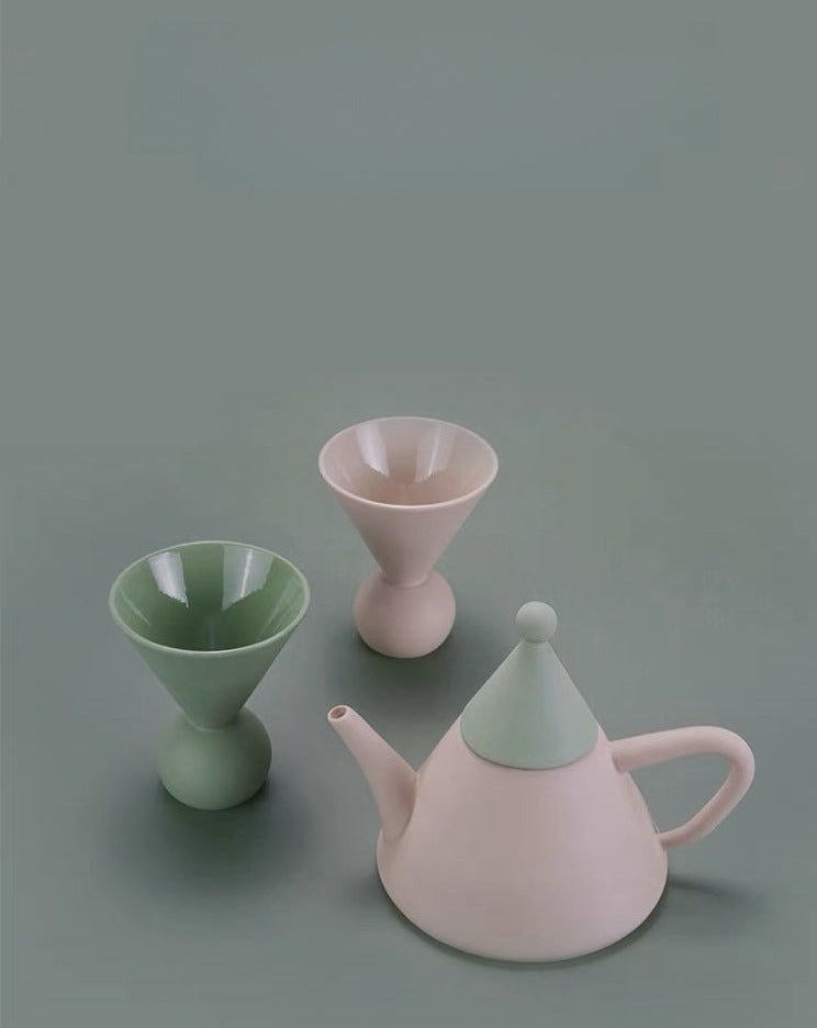 Morandi Ceramic Tea Set Gift Box - Nordic Handmade Cute Teapot & Tea Cups Set of 3 Pcs ( $26.6 Each ) by INSPECIAL HOME