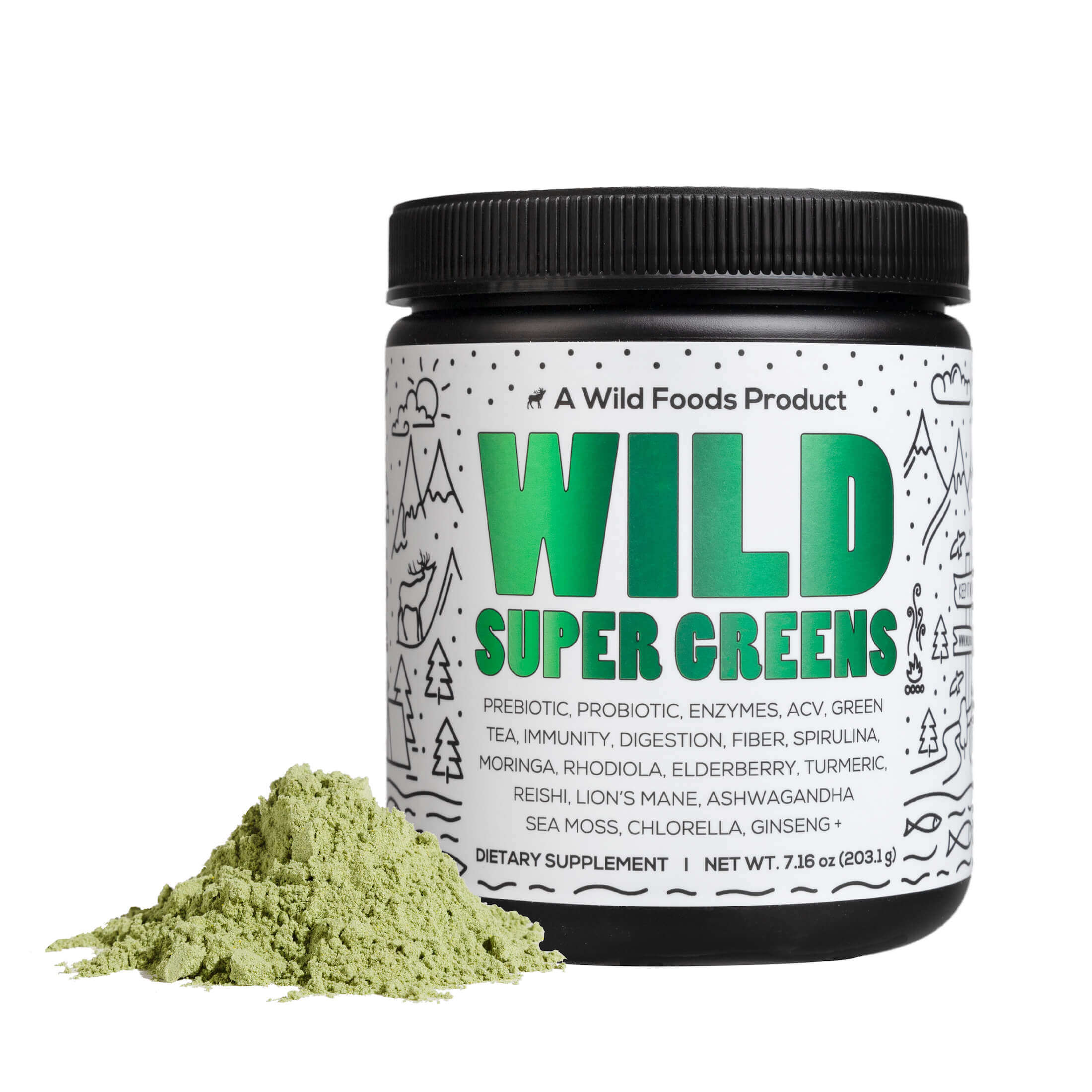 Raw Super Greens Daily Juice Drink With Prebiotic, Probiotic & Digestive Enzymes